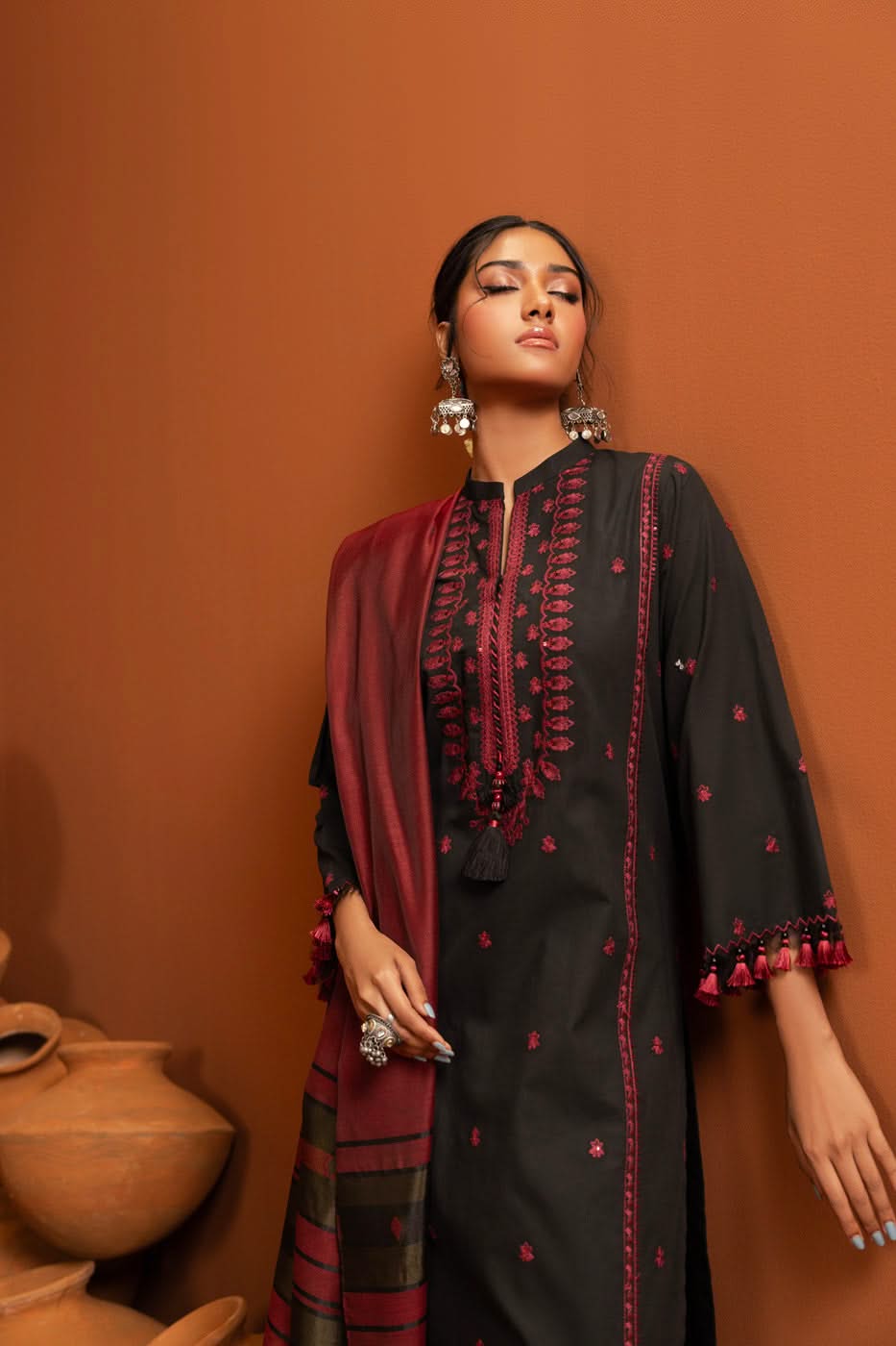 Al Karam | Susi Collection | SC-06-25-Brand:Alkaram-Type:Ladies Clothes-Black-Cambric-House of Maryam- Buy in UK, USA