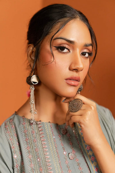 Al Karam | Susi Collection | SC-07-25-Brand:Alkaram-Type:Ladies Clothes-Gray-Cambric-House of Maryam- Buy in UK, USA