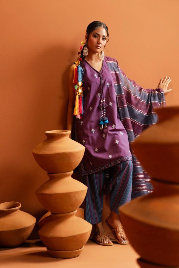 Al Karam | Susi Collection | SC-08-25-Brand:Alkaram-Type:Ladies Clothes-Purple-Cambric-House of Maryam- Buy in UK, USA