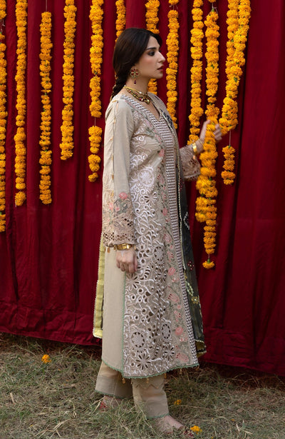 Al Zohaib | Bandhani The Tales of Jaipur 26 | BTJ-26-07-Brand:Al Zohaib-Type:Ladies Clothes-Beige-Chikankari-House of Maryam- Buy in UK, USA