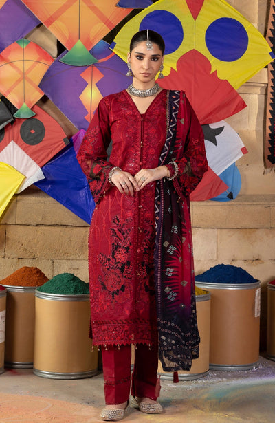 Al Zohaib | Bandhani The Tales of Jaipur 26 | BTJ-26-09-Brand:Al Zohaib-Type:Ladies Clothes-Maroon-Chikankari-House of Maryam- Buy in UK, USA