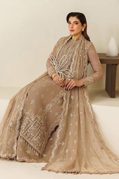 Alizeh | Aymal Luxury Bamber Chiffon | AF-BHM-4069-Dise-Brand:Alizeh-Type:Ladies Clothes-Coffee-Chiffon-House of Maryam- Buy in UK, USA