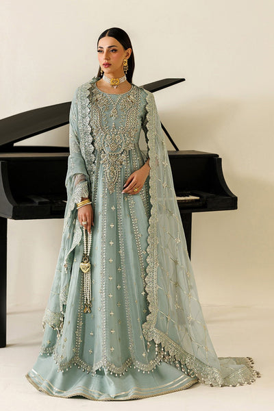 Alizeh | Aymal Luxury Bamber Chiffon | AF-BHM-4070-Sinoor-Brand:Alizeh-Type:Ladies Clothes-Ice Blue-Chiffon-House of Maryam- Buy in UK, USA