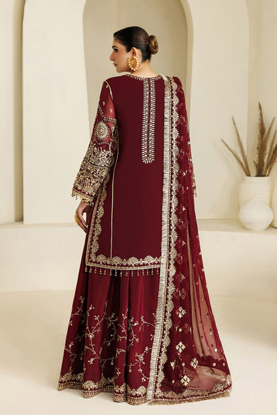 Alizeh | Aymal Luxury Bamber Chiffon | AF-BHM-4071-Lira-Brand:Alizeh-Type:Ladies Clothes-Maroon-Long Shirt-House of Maryam- Buy in UK, USA