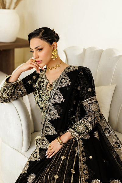 Alizeh | Aymal Luxury Bamber Chiffon | AF-BHM-4073-Blanc-Brand:Alizeh-Type:Ladies Clothes-Black-Chiffon-House of Maryam- Buy in UK, USA