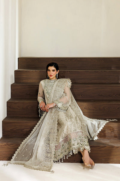 Alizeh | Aymal Luxury Bamber Chiffon | AF-BHM-4074-Navya-Brand:Alizeh-Type:Ladies Clothes-Off White-Chiffon-House of Maryam- Buy in UK, USA