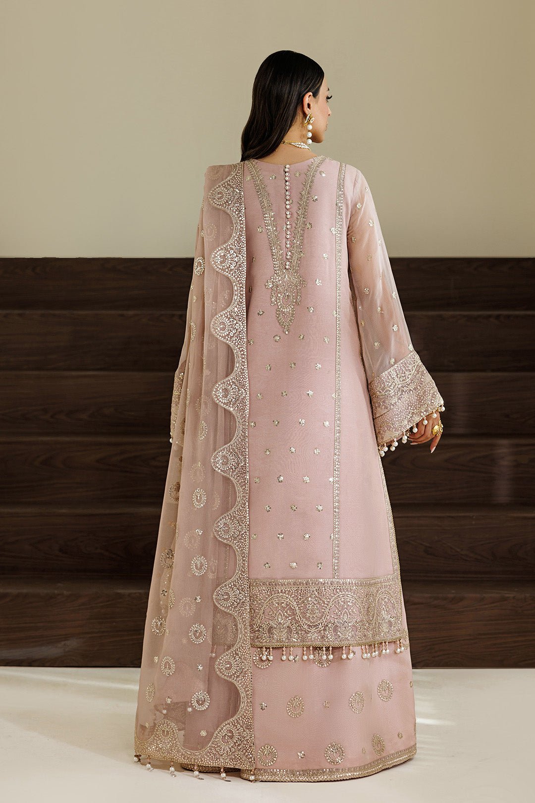 Alizeh | Aymal Luxury Bamber Chiffon | AF-BHM-4076-Reef-Brand:Alizeh-Type:Ladies Clothes-Pink-Chiffon-House of Maryam- Buy in UK, USA