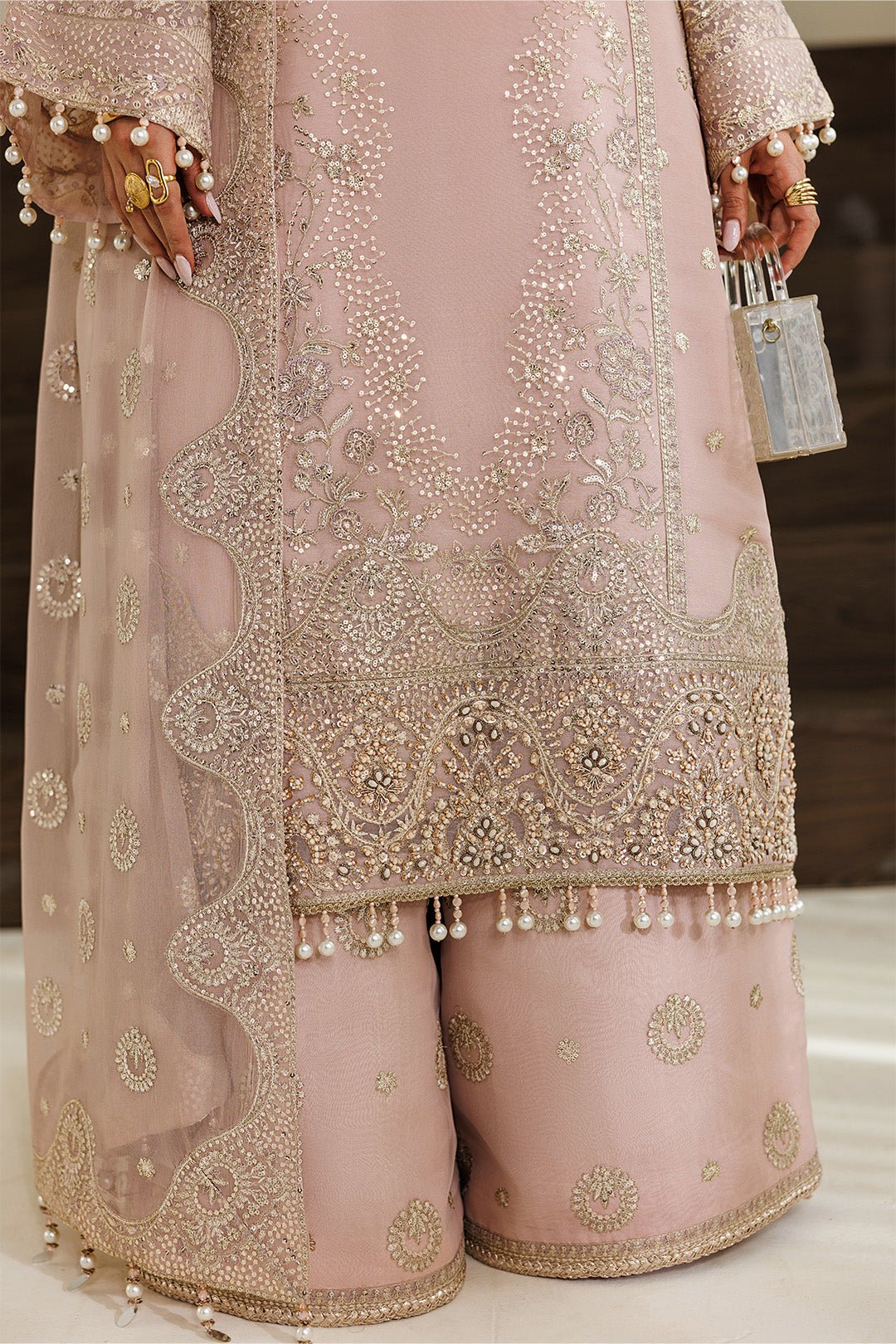 Alizeh | Aymal Luxury Bamber Chiffon | AF-BHM-4076-Reef-Brand:Alizeh-Type:Ladies Clothes-Pink-Chiffon-House of Maryam- Buy in UK, USA