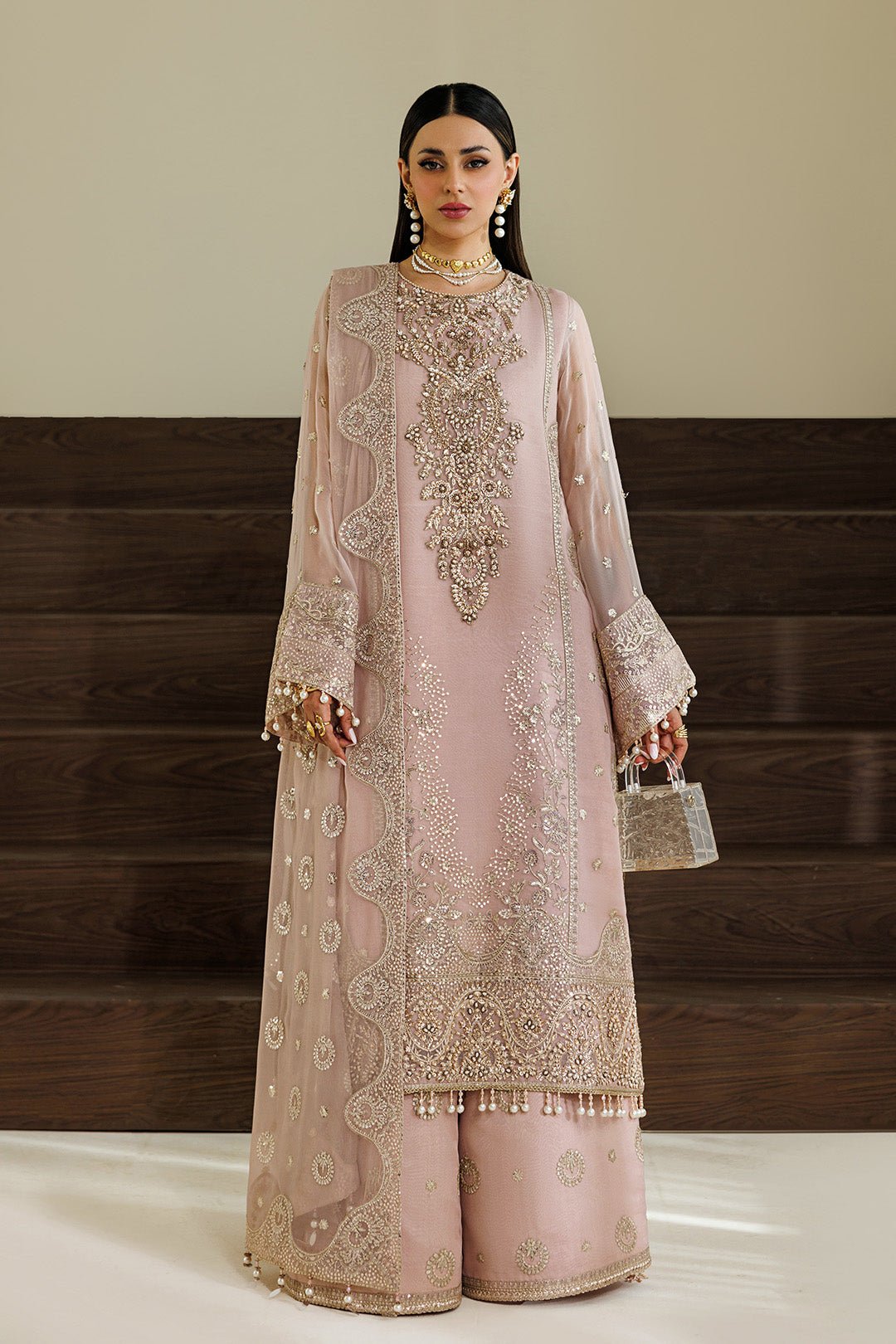 Alizeh | Aymal Luxury Bamber Chiffon | AF-BHM-4076-Reef-Brand:Alizeh-Type:Ladies Clothes-Pink-Chiffon-House of Maryam- Buy in UK, USA