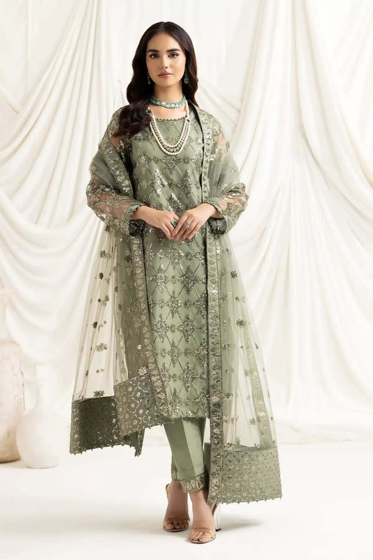 Alizeh | Dua Formals 23 | DUA-V02D02B-ALARA(PISTACHIO) -  Alizeh Formal - Original Designer Dress - House of Maryam