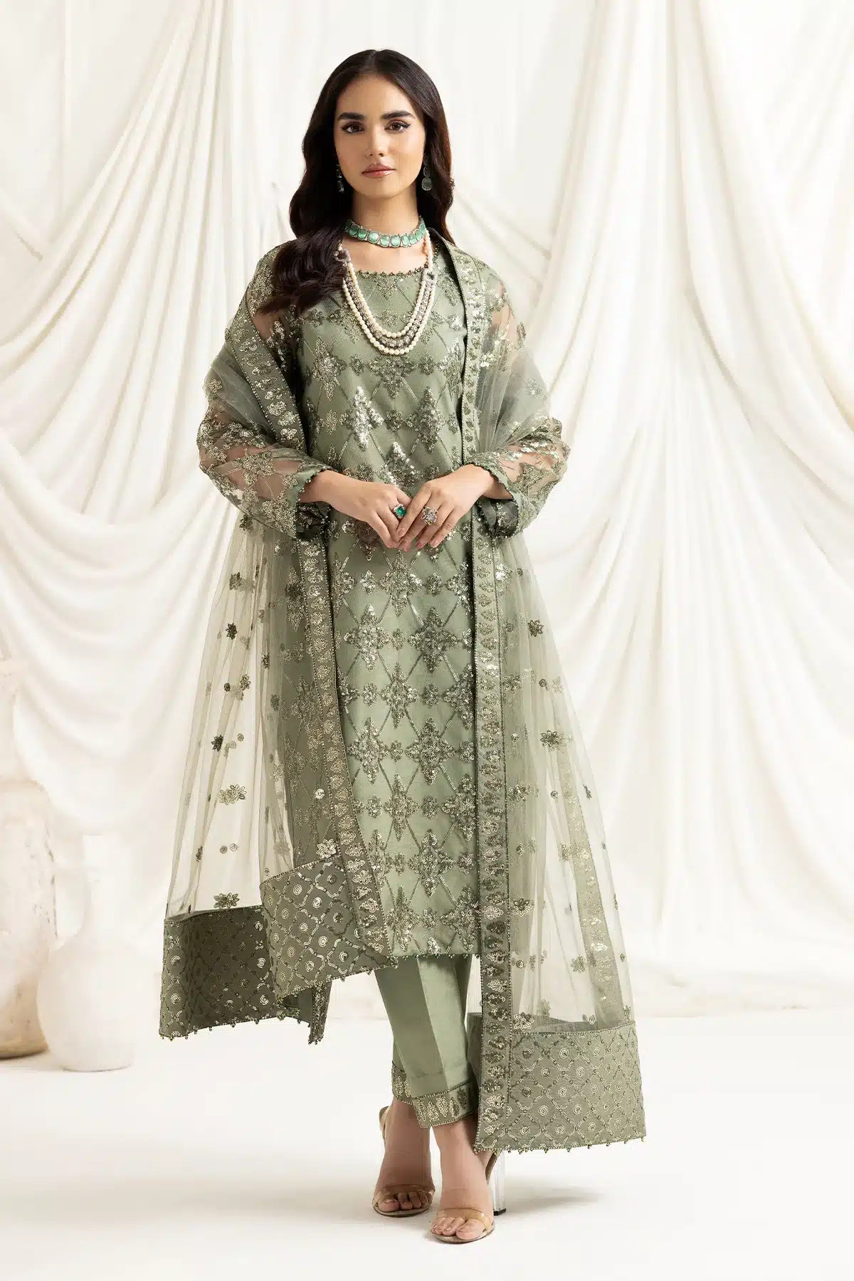 Alizeh | Dua Formals 23 | DUA-V02D02B-ALARA(PISTACHIO) -  Alizeh Formal - Original Designer Dress - House of Maryam