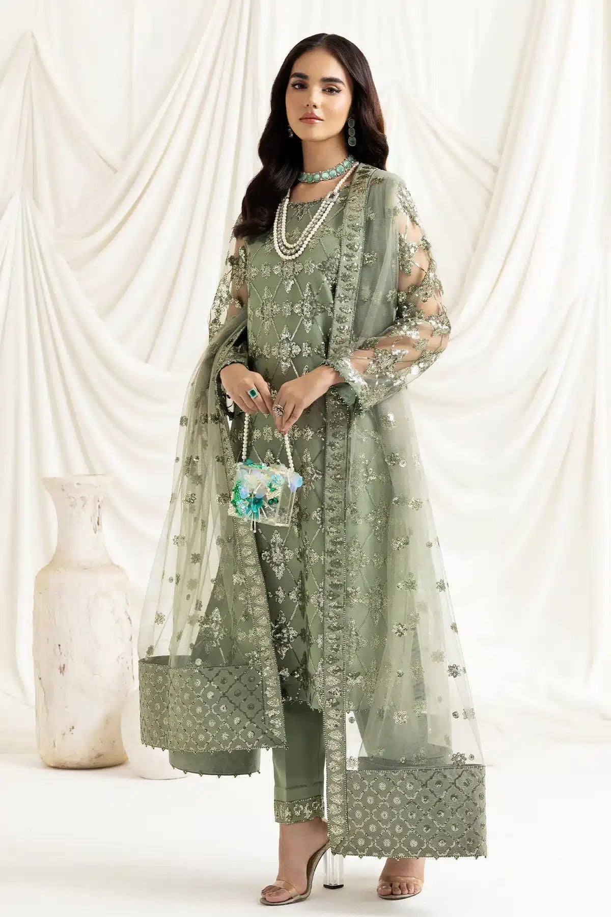 Alizeh | Dua Formals 23 | DUA-V02D02B-ALARA(PISTACHIO) -  Alizeh Formal - Original Designer Dress - House of Maryam