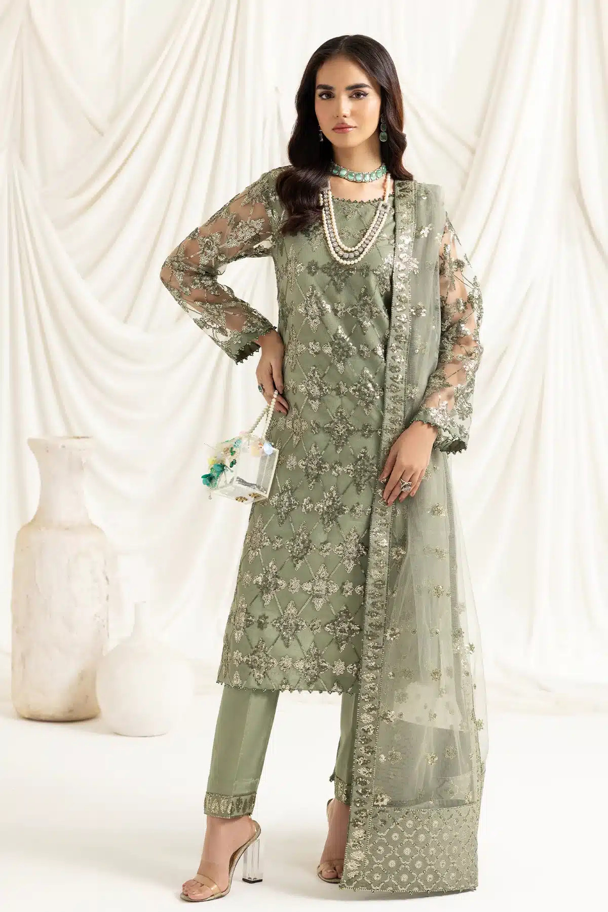 Alizeh | Dua Formals 23 | DUA-V02D02B-ALARA(PISTACHIO) -  Alizeh Formal - Original Designer Dress - House of Maryam