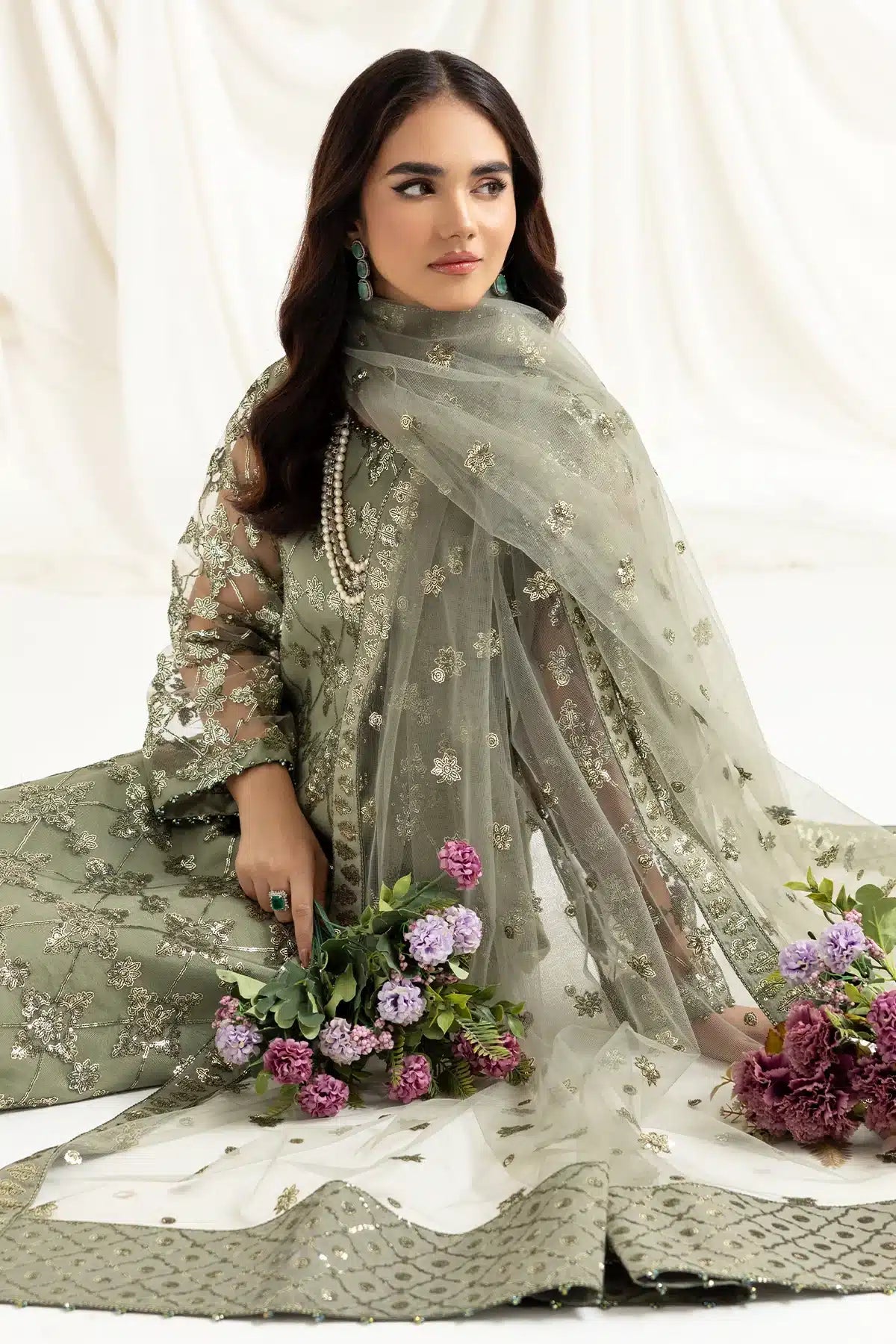 Alizeh | Dua Formals 23 | DUA-V02D02B-ALARA(PISTACHIO) -  Alizeh Formal - Original Designer Dress - House of Maryam