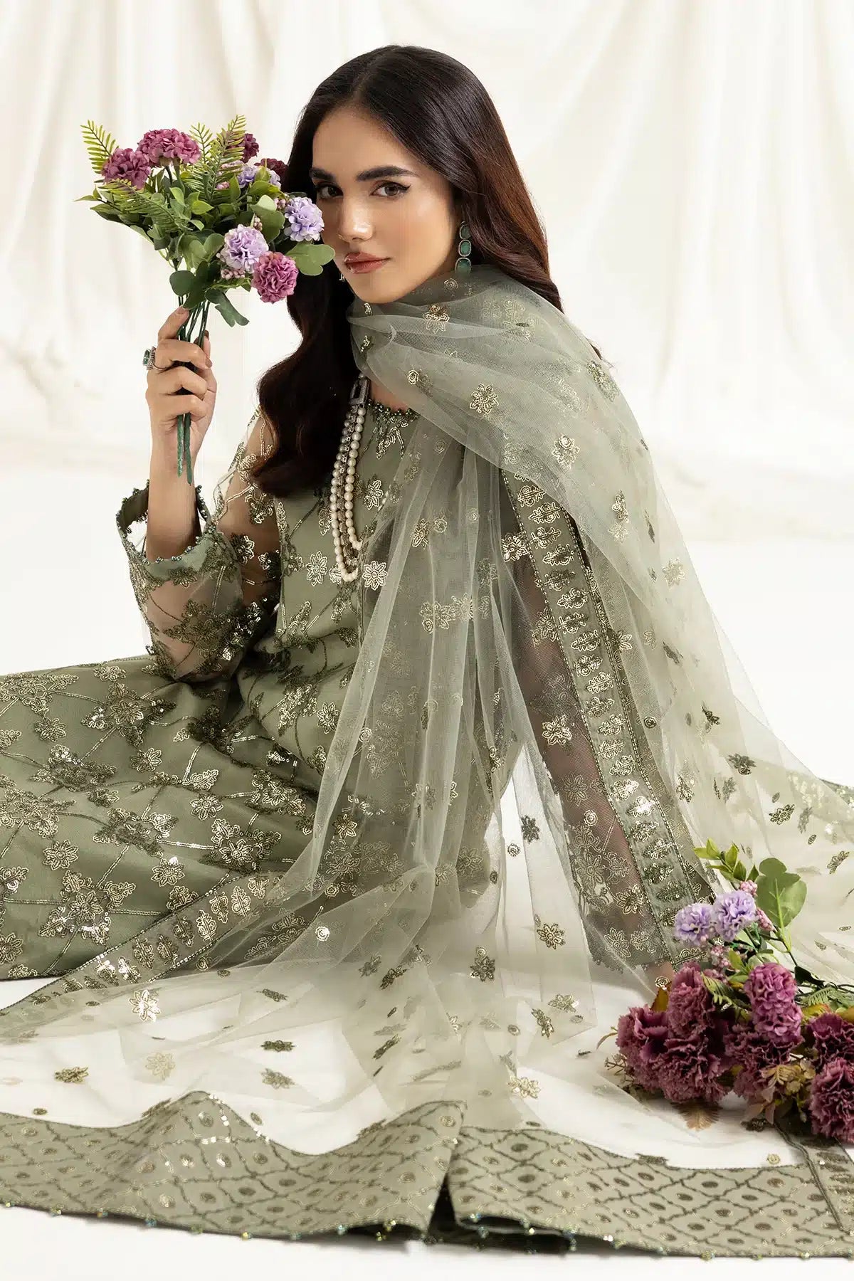 Alizeh | Dua Formals 23 | DUA-V02D02B-ALARA(PISTACHIO) -  Alizeh Formal - Original Designer Dress - House of Maryam