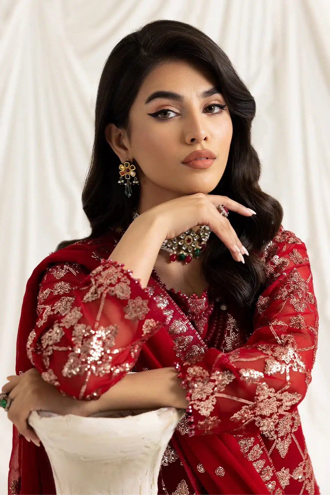 Alizeh | Dua Formals 23 | DUA-V02D02A-ALARA(RED) by Designer Alizeh - House of Maryam - Pakistani Designer Ethnic Wear in {{ shop.shopifyCountryName }}