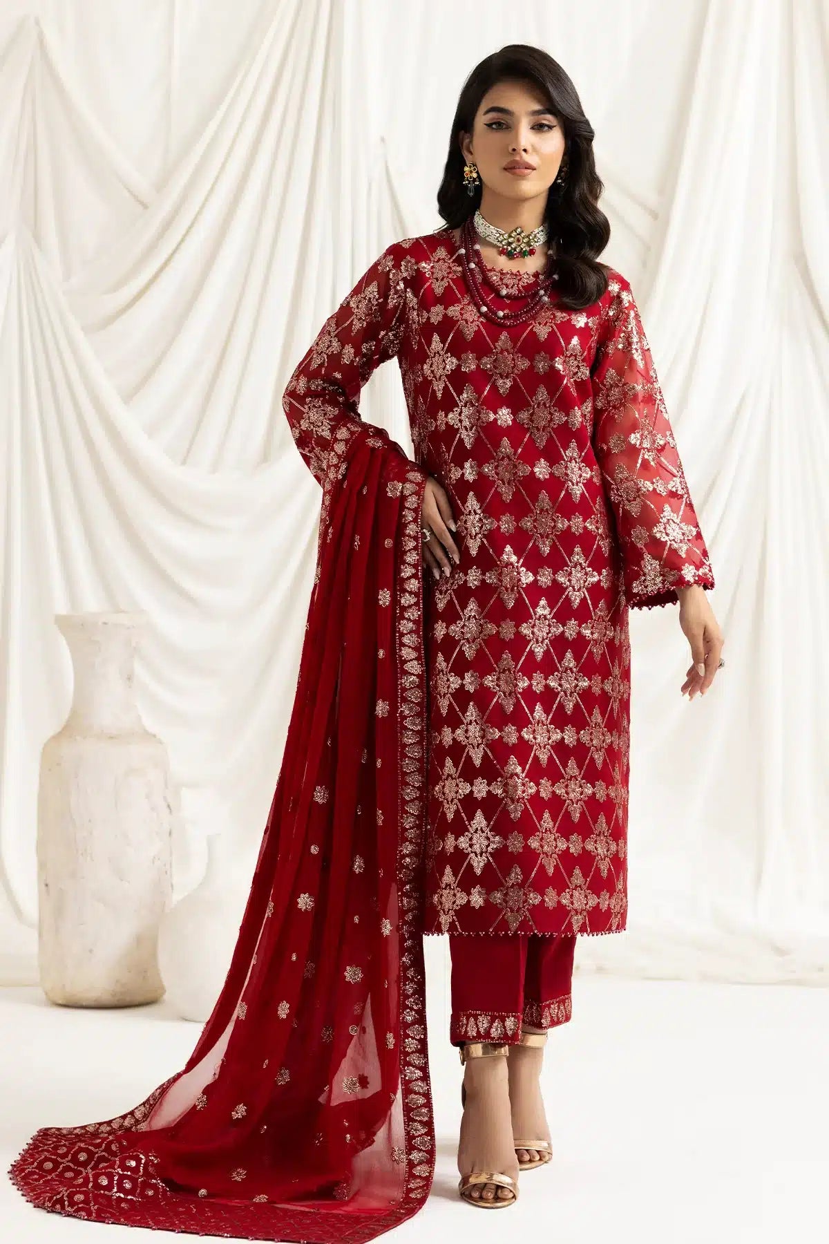 Alizeh | Dua Formals 23 | DUA-V02D02A-ALARA(RED) -  Alizeh Formal - Original Designer Dress - House of Maryam