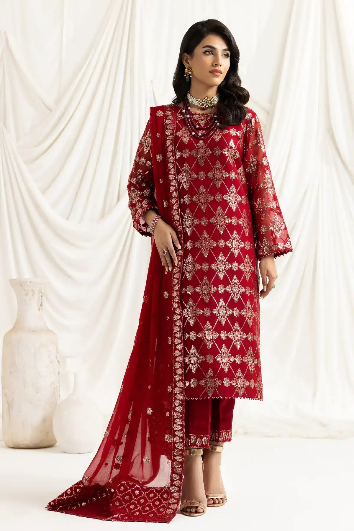 Alizeh | Dua Formals 23 | DUA-V02D02A-ALARA(RED) -  Alizeh Formal - Original Designer Dress - House of Maryam