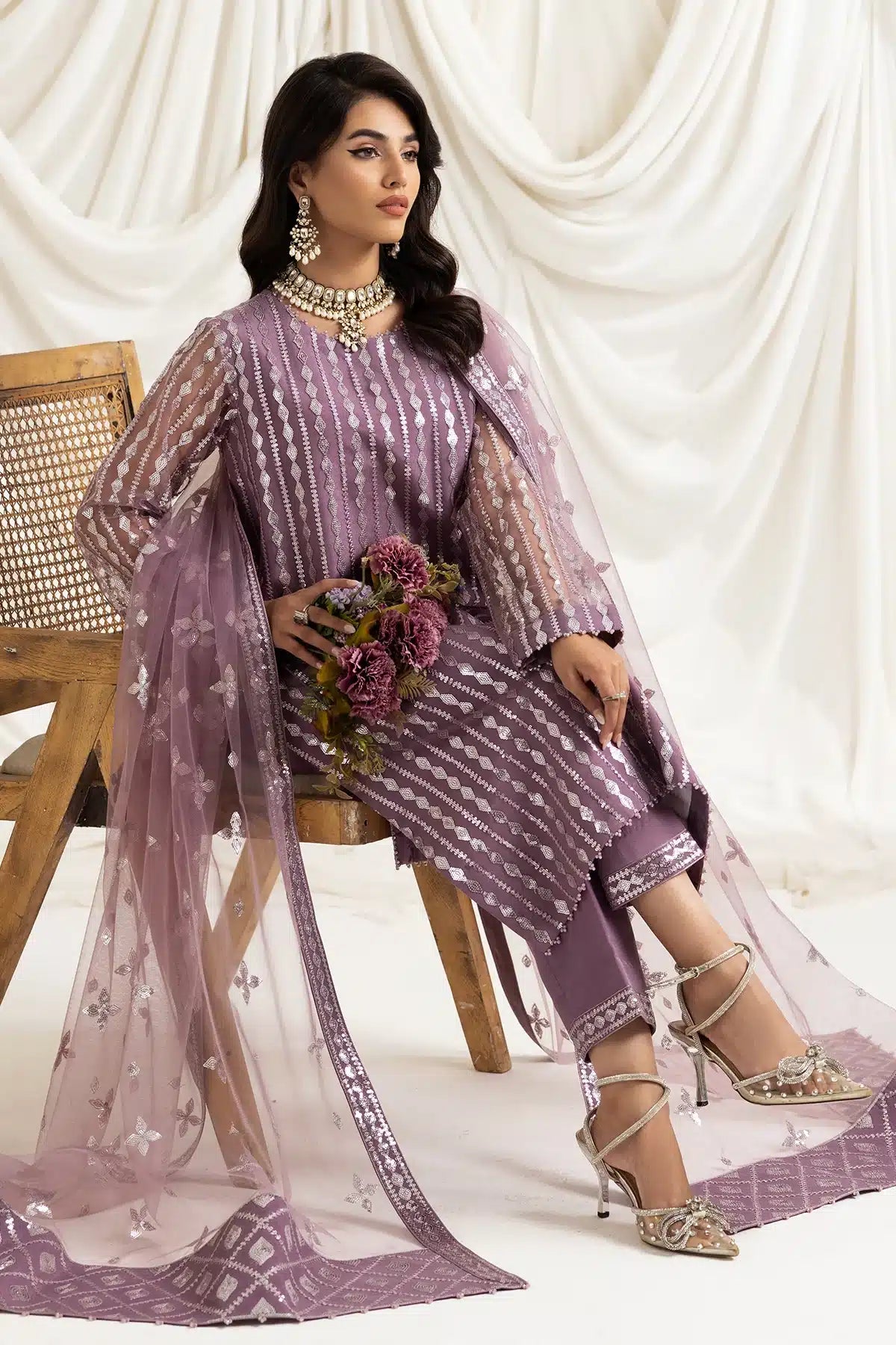 Alizeh | Dua Formals 23 | DUA-V02D03B-AYSAL(LILAC)