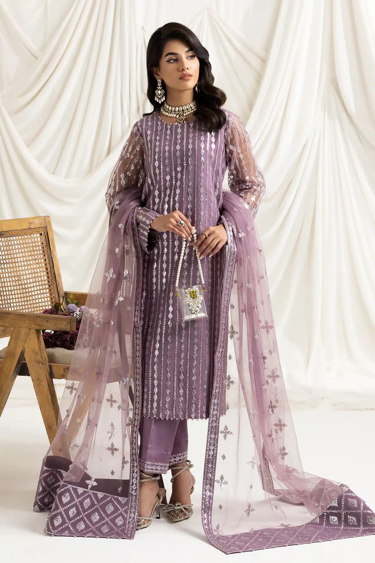 Alizeh | Dua Formals 23 | DUA-V02D03B-AYSAL(LILAC) -  Alizeh Formal - Original Designer Dress - House of Maryam