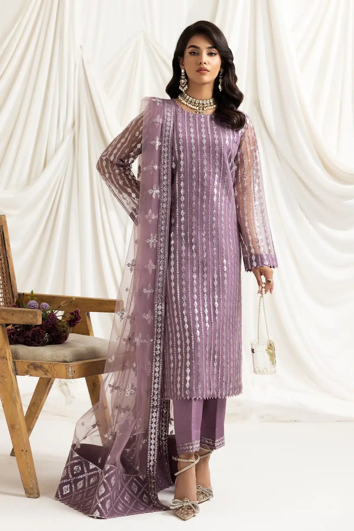 Alizeh | Dua Formals 23 | DUA-V02D03B-AYSAL(LILAC)