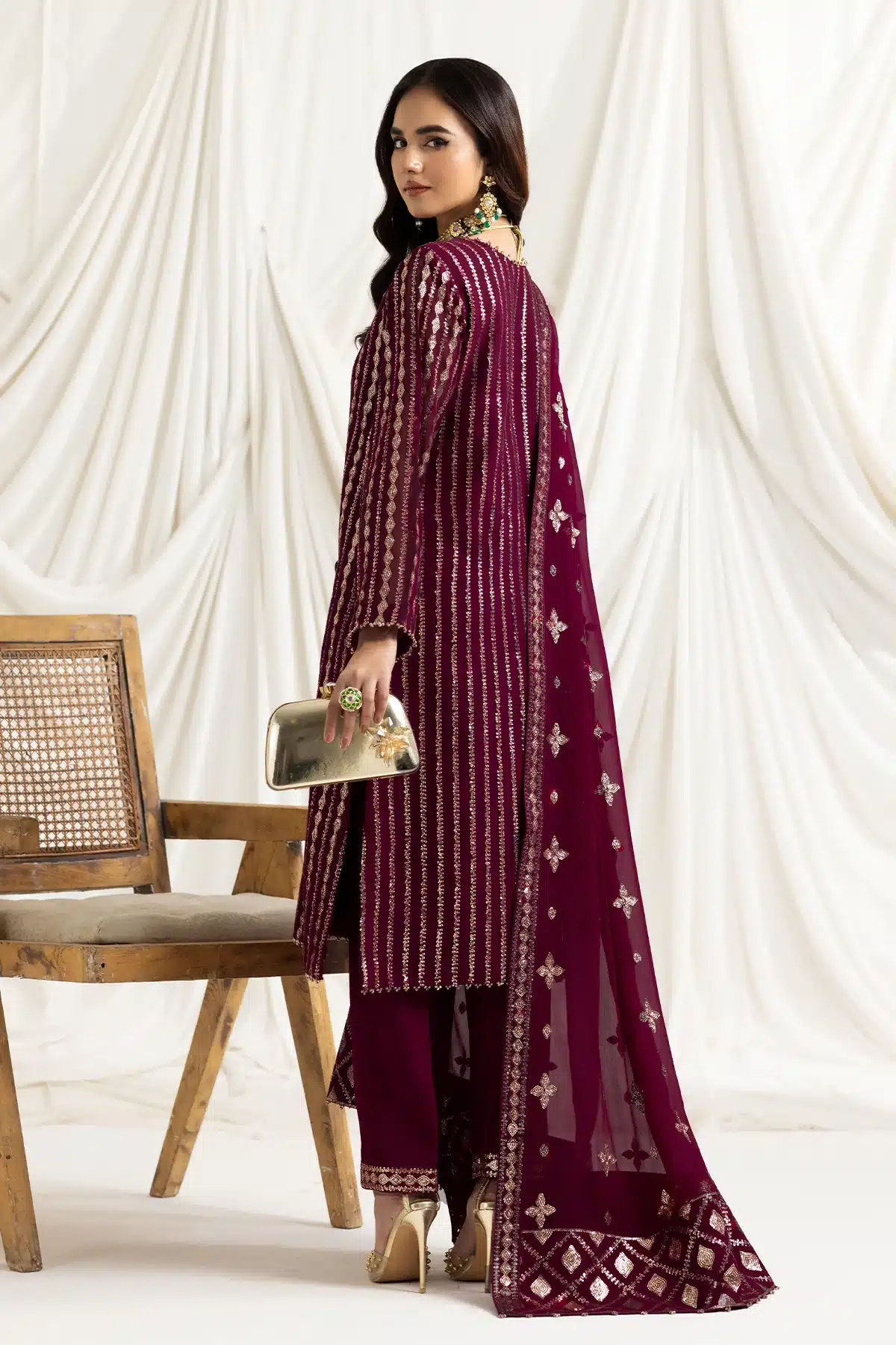 Alizeh | Dua Formals 23 | DUA-V02D03A-AYSAL(MAGENTA) -  Alizeh Formal - Original Designer Dress - House of Maryam
