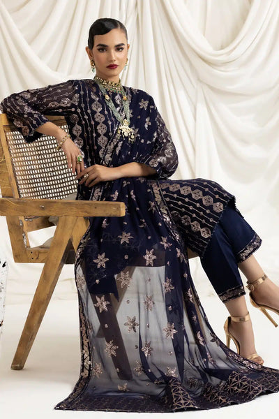 Alizeh | Dua Formals 23 | DUA-V02D01A- AIREEN(NAVY BLUE) -  Alizeh Formal - Original Designer Dress - House of Maryam