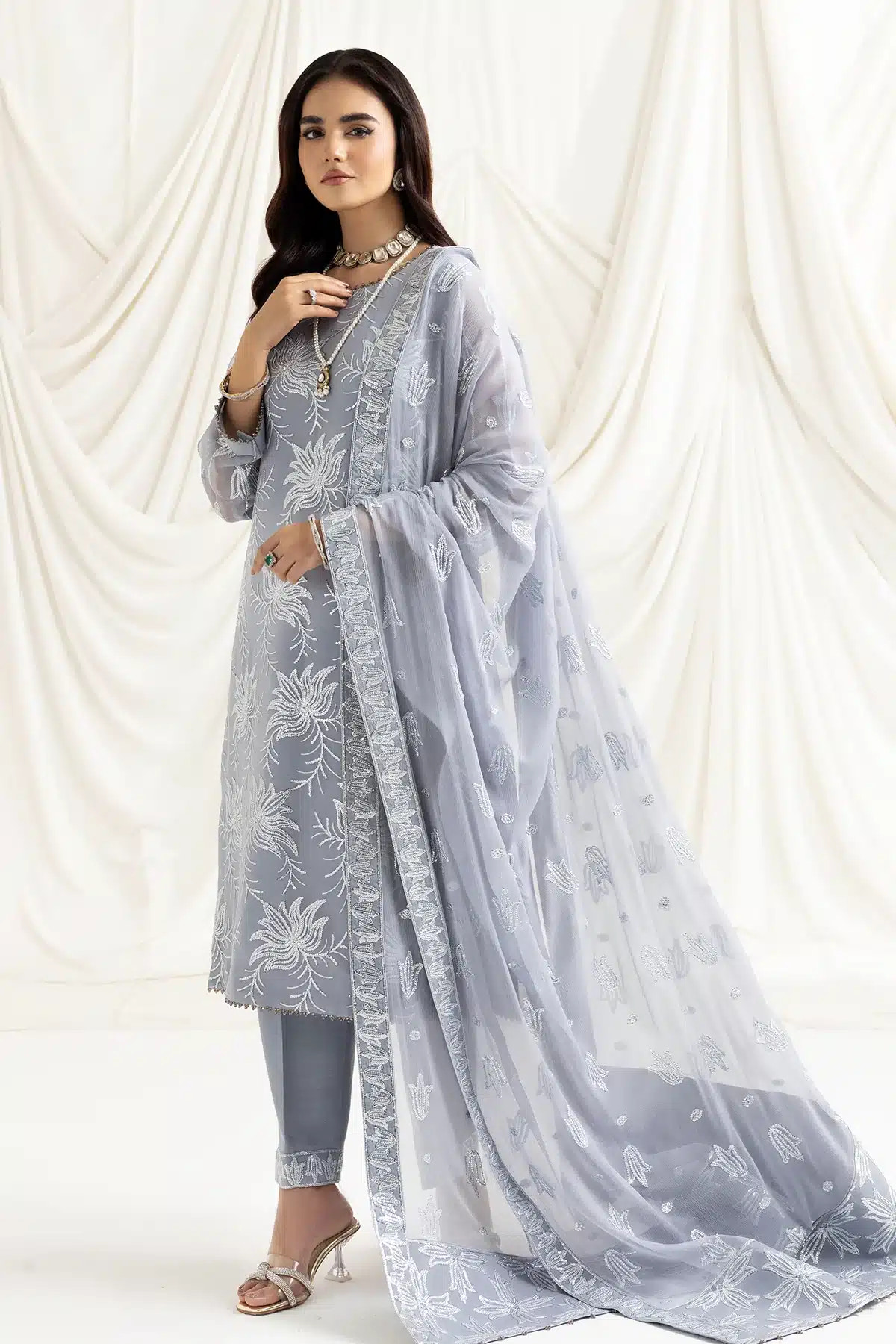 Alizeh | Dua Formals 23 | DUA-V02D05B-ELNAZ(GREY) -  Alizeh Formal - Original Designer Dress - House of Maryam