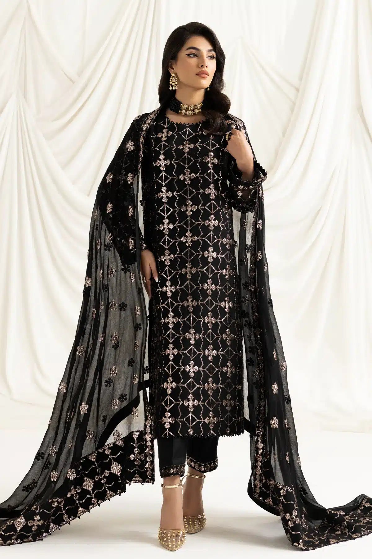 Alizeh | Dua Formals 23 | DUA-V02D04A-NAZIK(BLACK) -  Alizeh Formal - Original Designer Dress - House of Maryam