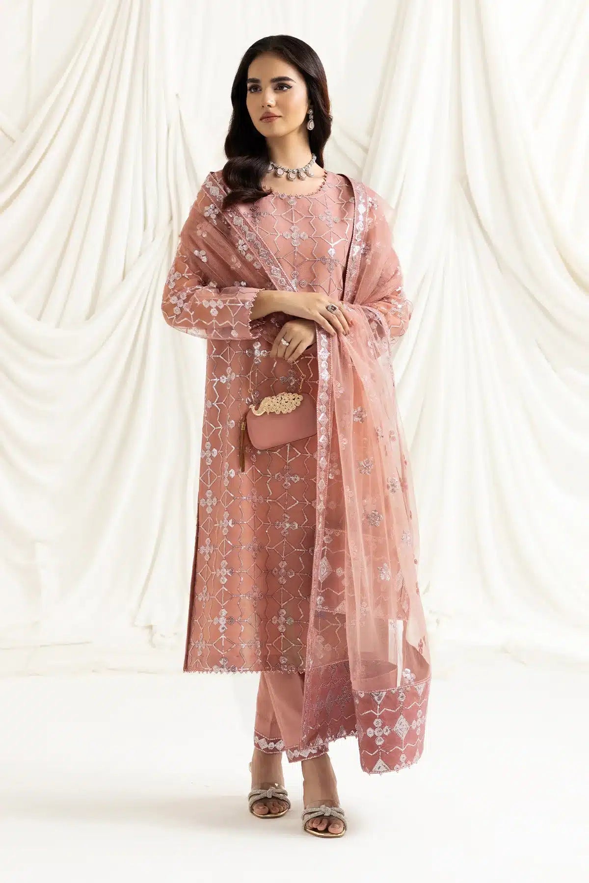 Alizeh | Dua Formals 23 | DUA-V02D04B-NAZIK(PINK) -  Alizeh Formal - Original Designer Dress - House of Maryam