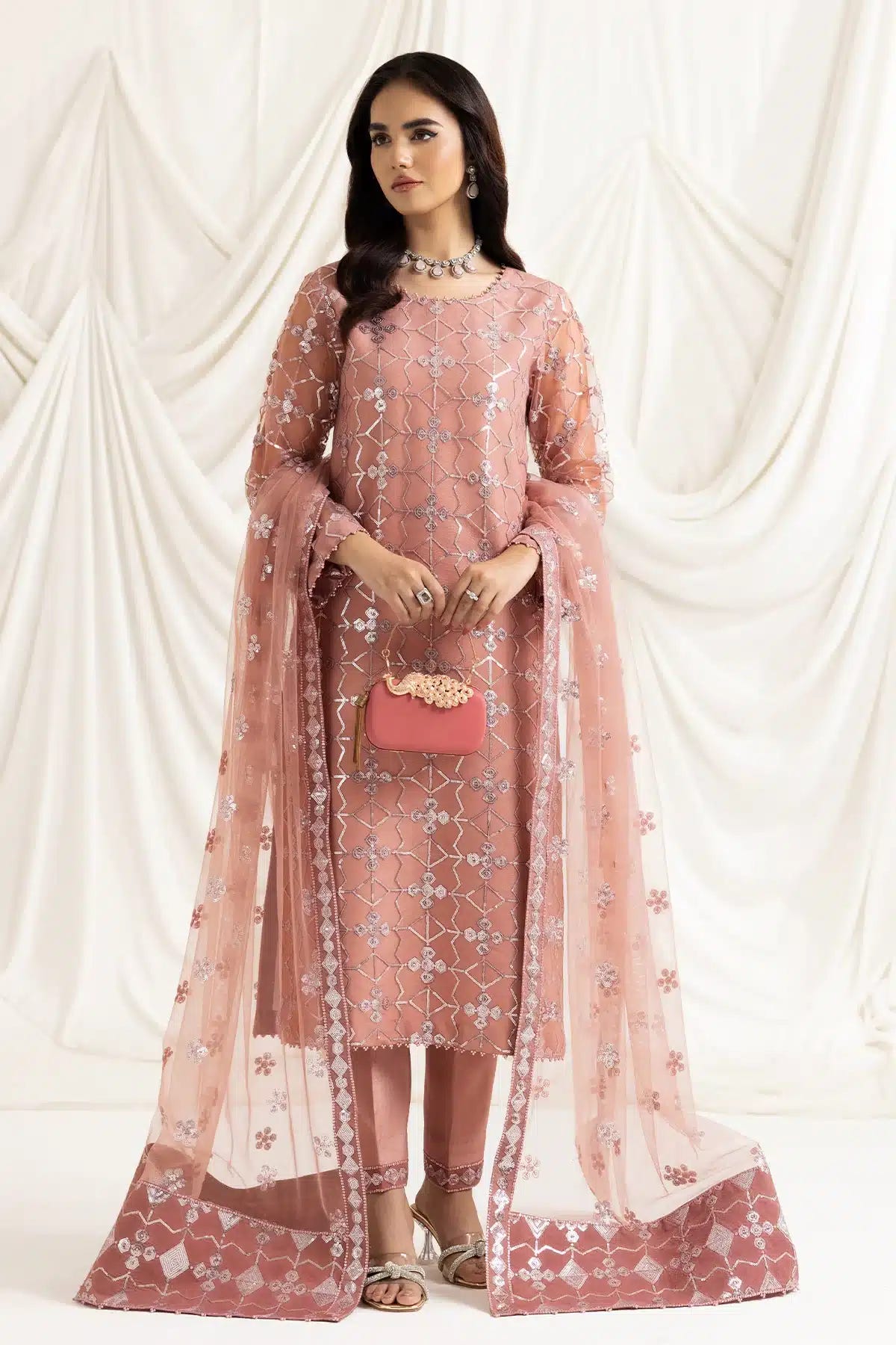 Alizeh | Dua Formals 23 | DUA-V02D04B-NAZIK(PINK) -  Alizeh Formal - Original Designer Dress - House of Maryam