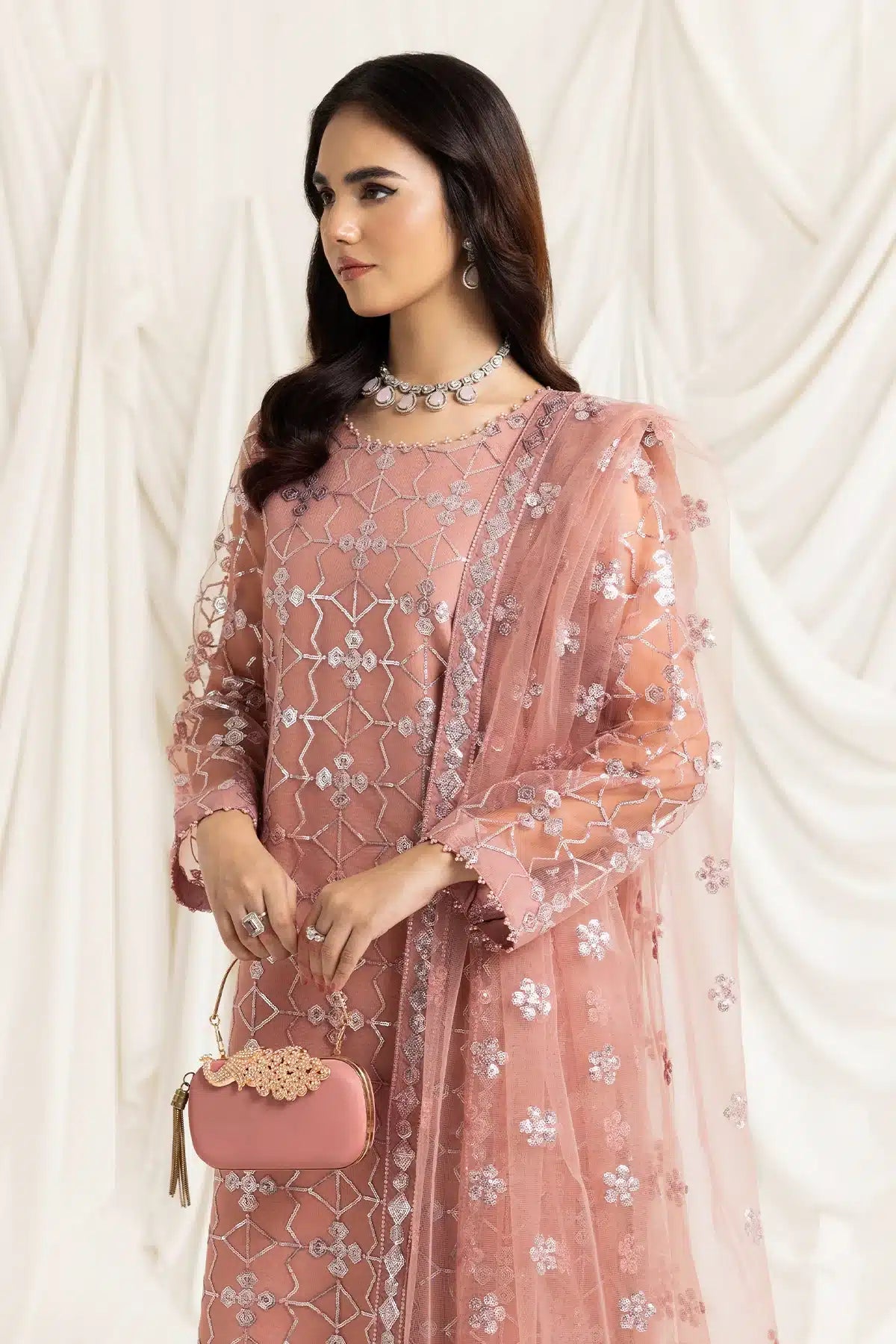 Alizeh | Dua Formals 23 | DUA-V02D04B-NAZIK(PINK) -  Alizeh Formal - Original Designer Dress - House of Maryam