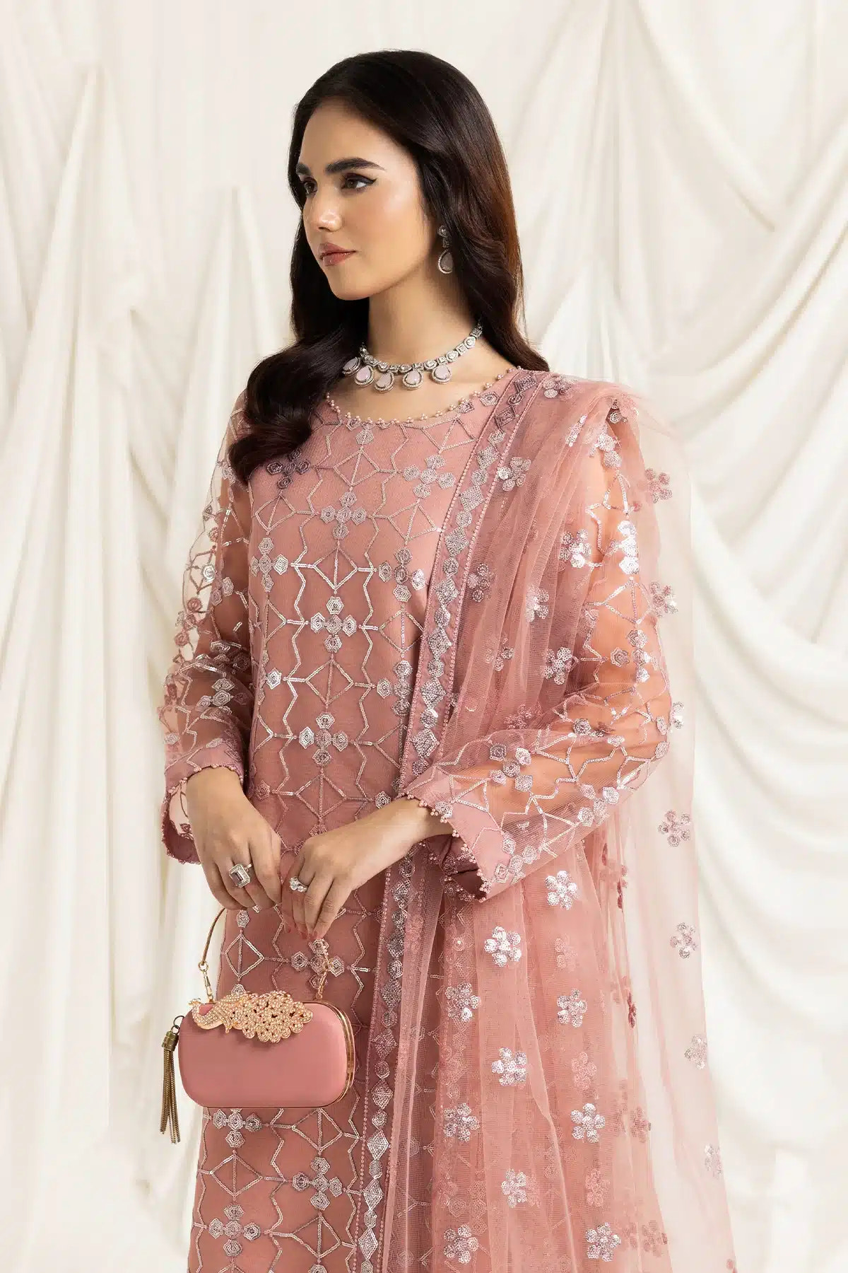 Alizeh | Dua Formals 23 | DUA-V02D04B-NAZIK(PINK) -  Alizeh Formal - Original Designer Dress - House of Maryam