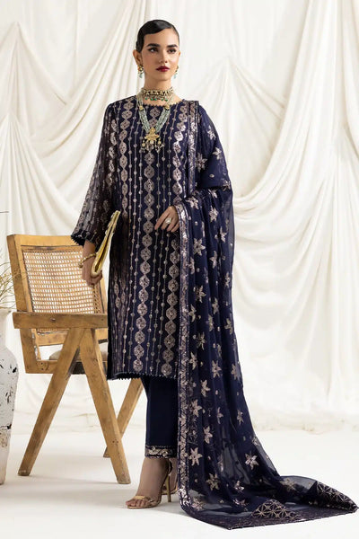 Alizeh | Dua Formals 23 | DUA-V02D01A- AIREEN(NAVY BLUE) -  Alizeh Formal - Original Designer Dress - House of Maryam