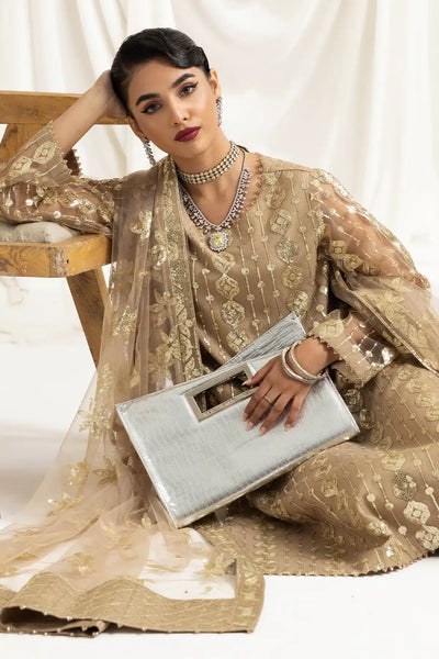 Alizeh | Dua Formals 23 | DUA-V02D01B- AIREEN(IVORY BEIGE) -  Alizeh Formal - Original Designer Dress - House of Maryam
