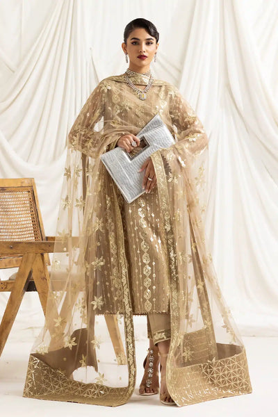 Alizeh | Dua Formals 23 | DUA-V02D01B- AIREEN(IVORY BEIGE) -  Alizeh Formal - Original Designer Dress - House of Maryam