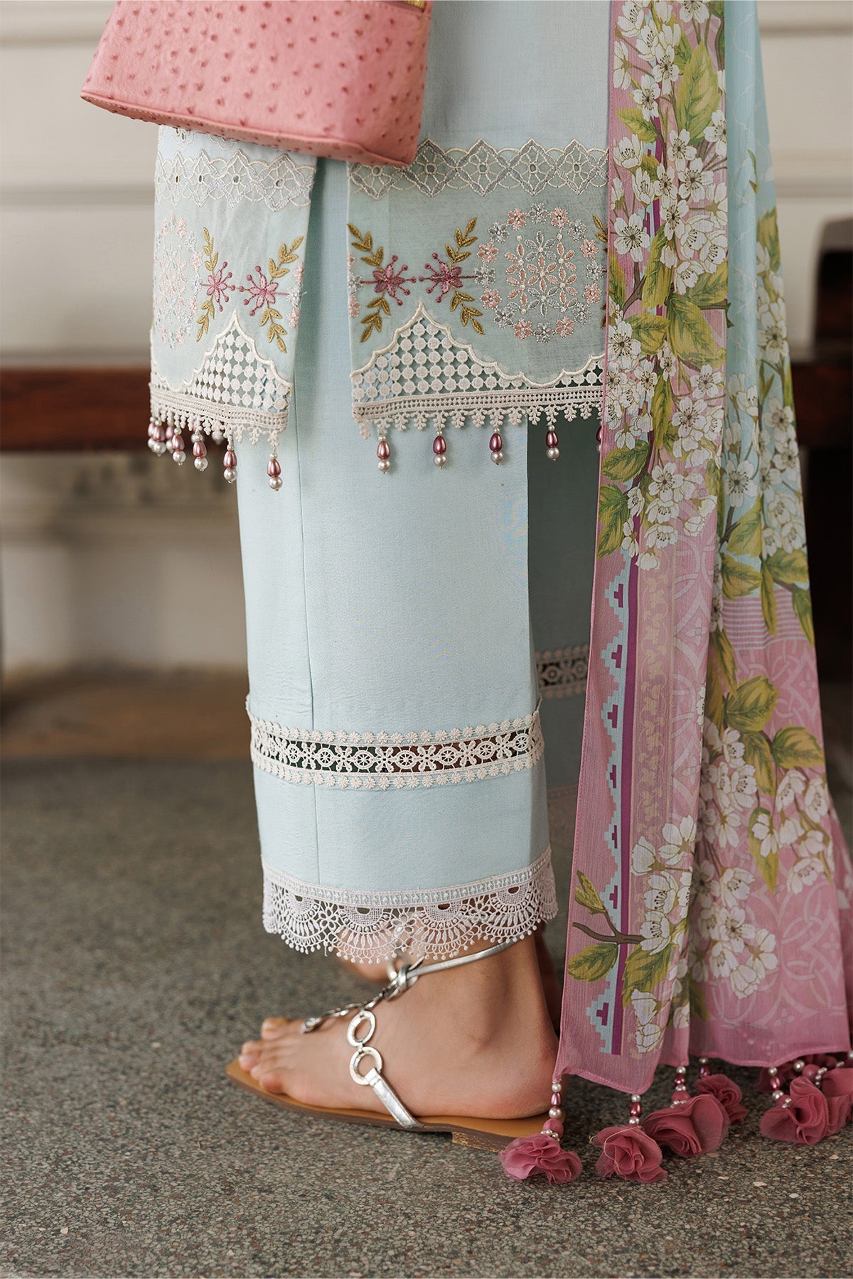 Alizeh | Eid Festive Lawn | AF-EL-7050-Sabrina-Brand:Alizeh-Type:Ladies Clothes-Ice Blue-Lawn-House of Maryam- Buy in UK, USA