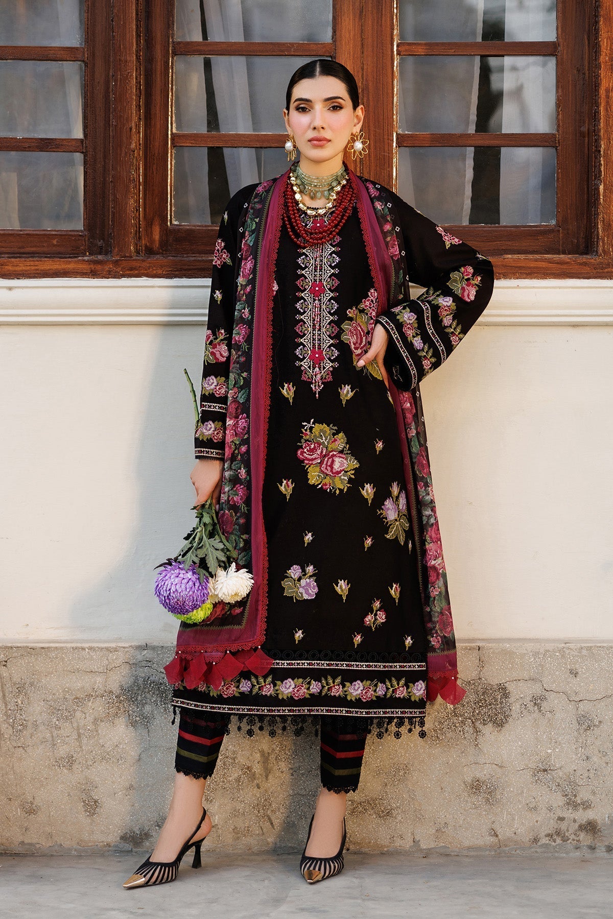 Alizeh | Eid Festive Lawn | AF-EL-7051-Vogue-Brand:Alizeh-Type:Ladies Clothes-Black-Lawn-House of Maryam- Buy in UK, USA