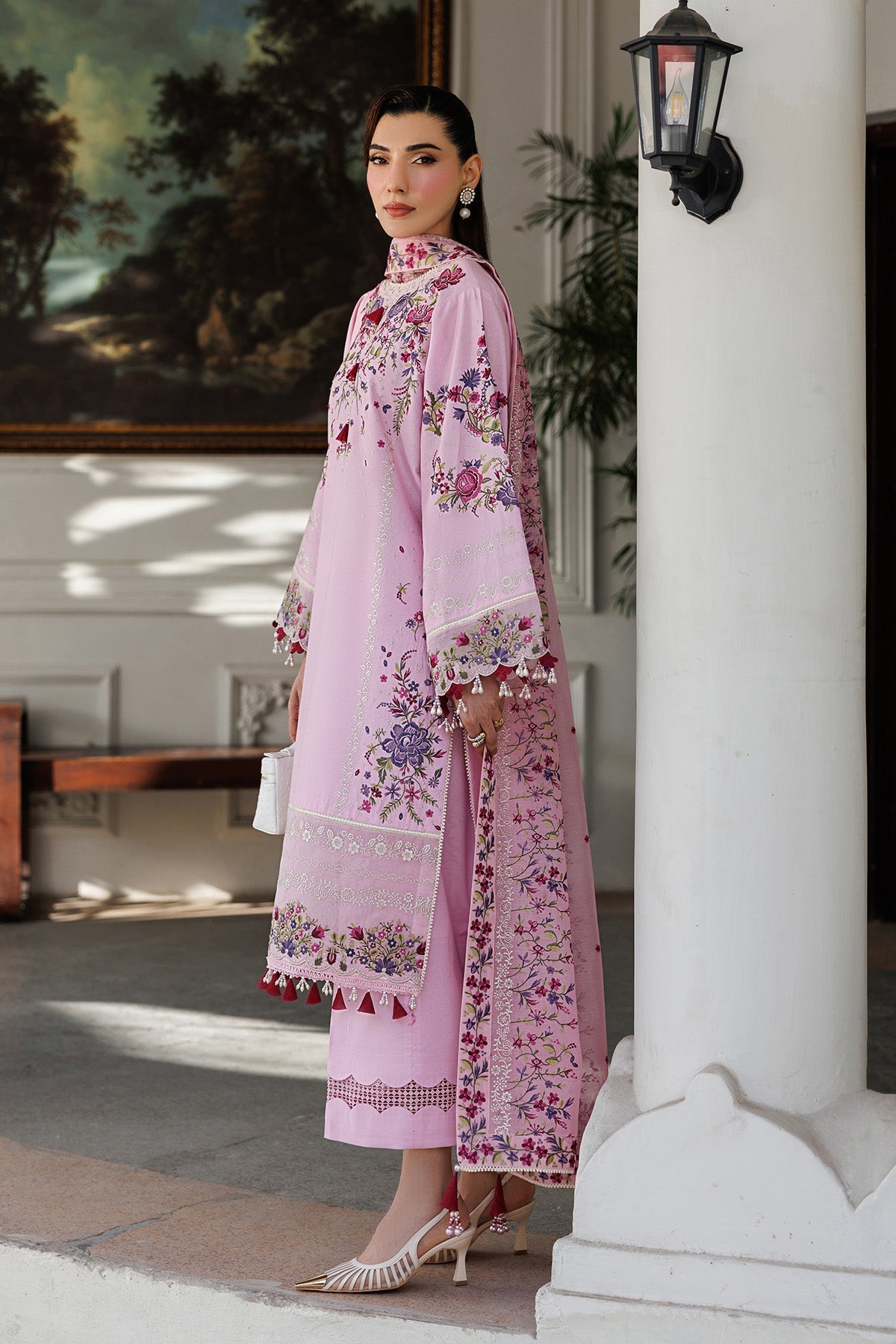 Alizeh | Eid Festive Lawn | AF-EL-7052-Truba-Brand:Alizeh-Type:Ladies Clothes-Pink-Lawn-House of Maryam- Buy in UK, USA