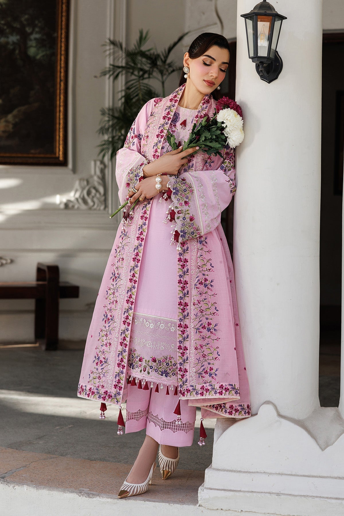 Alizeh | Eid Festive Lawn | AF-EL-7052-Truba-Brand:Alizeh-Type:Ladies Clothes-Pink-Lawn-House of Maryam- Buy in UK, USA