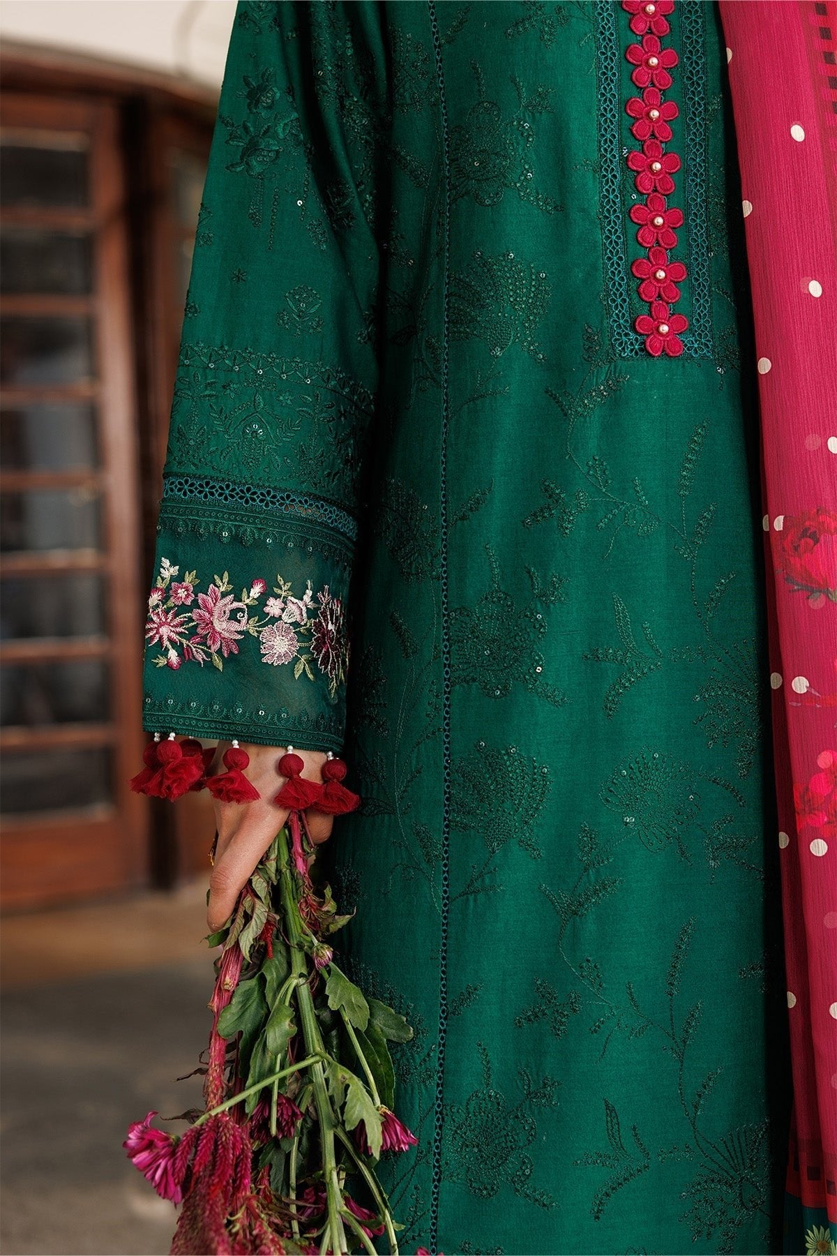 Alizeh | Eid Festive Lawn | AF-EL-7053-Evlyn-Brand:Alizeh-Type:Ladies Clothes-Bottle Green-Lawn-House of Maryam- Buy in UK, USA