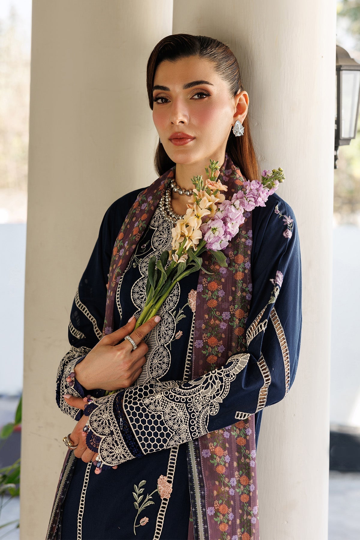 Alizeh | Eid Festive Lawn | AF-EL-7055-Carol-Brand:Alizeh-Type:Ladies Clothes-Midnight Blue-Lawn-House of Maryam- Buy in UK, USA