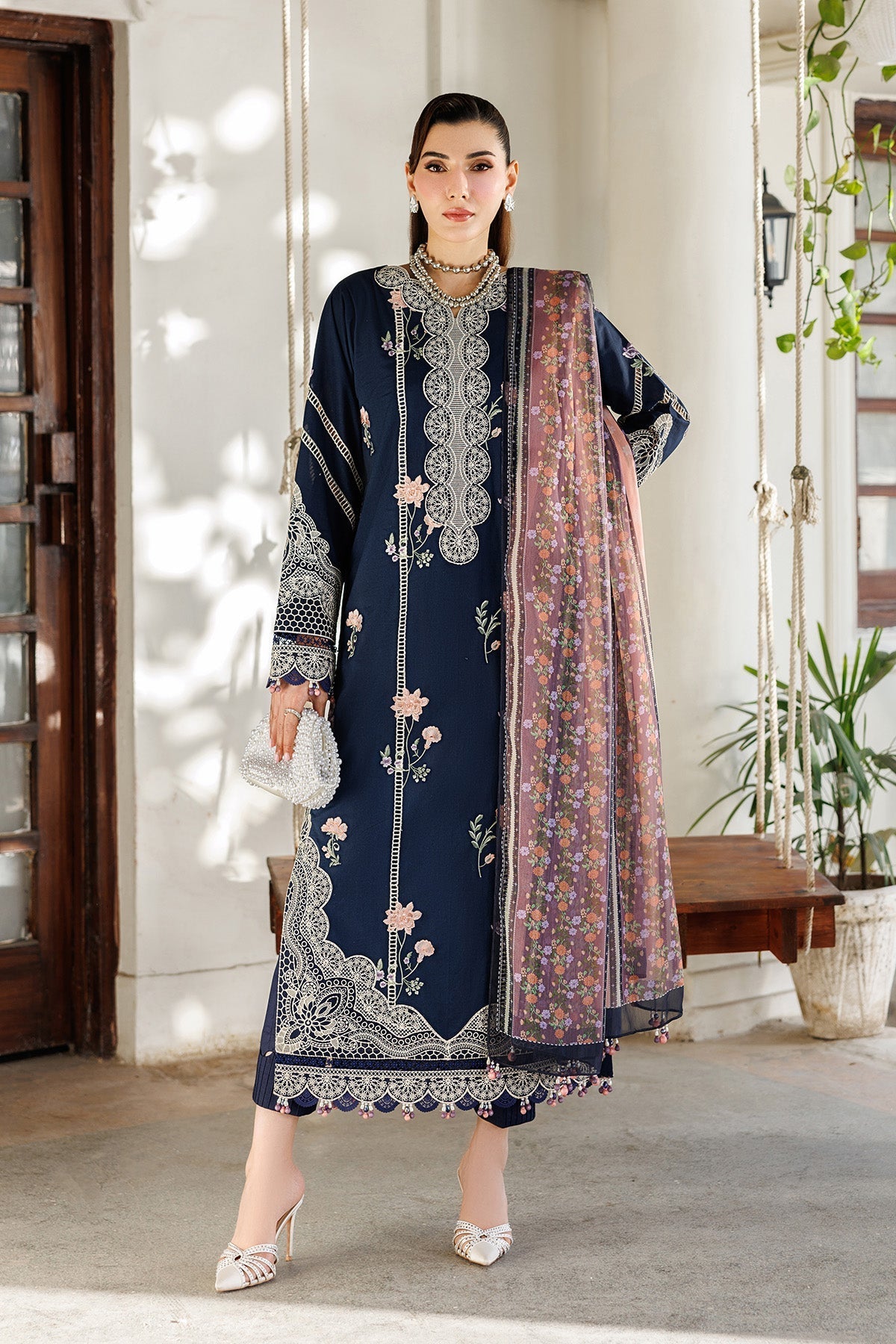 Alizeh | Eid Festive Lawn | AF-EL-7055-Carol-Brand:Alizeh-Type:Ladies Clothes-Midnight Blue-Lawn-House of Maryam- Buy in UK, USA