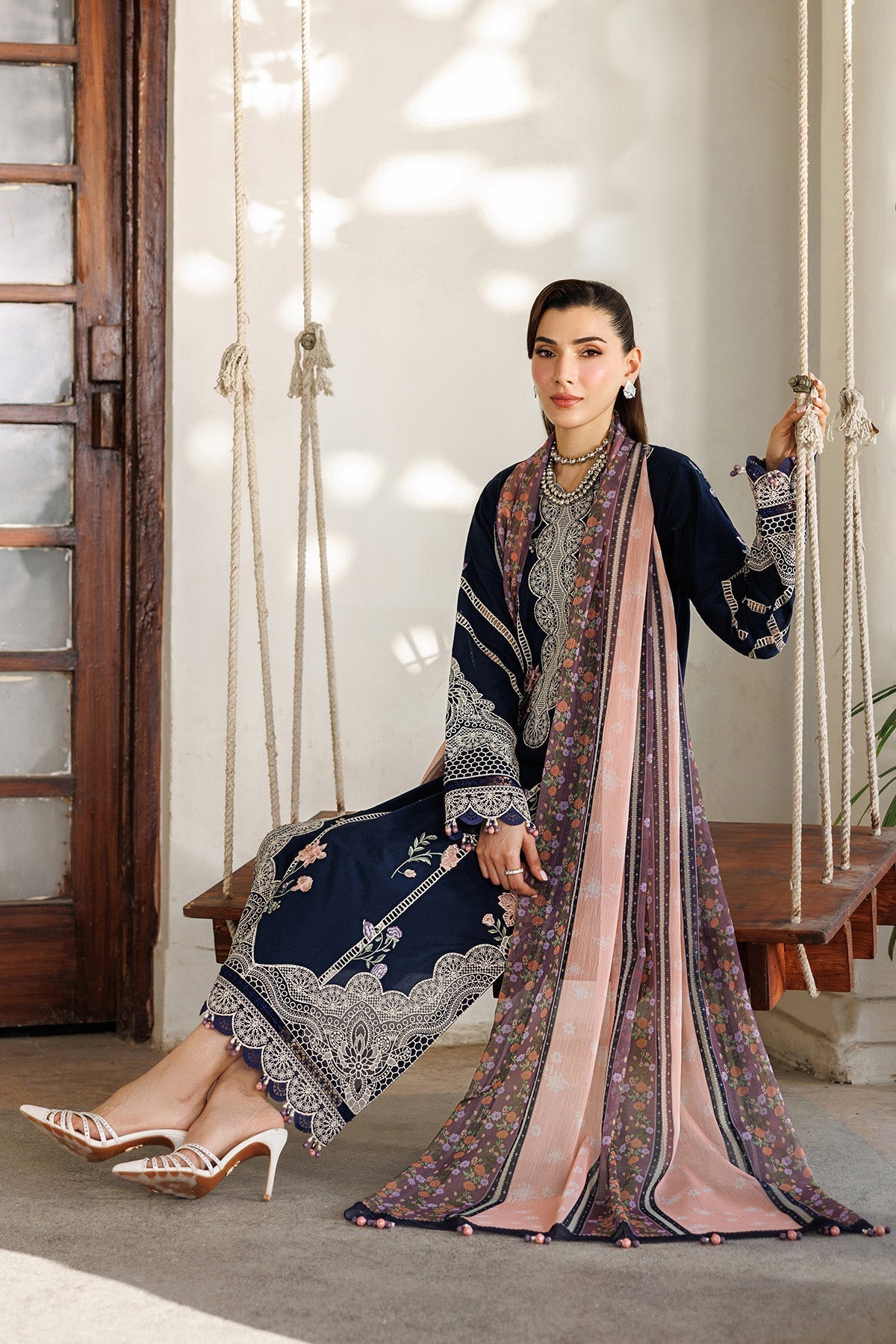 Alizeh | Eid Festive Lawn | AF-EL-7055-Carol-Brand:Alizeh-Type:Ladies Clothes-Midnight Blue-Lawn-House of Maryam- Buy in UK, USA