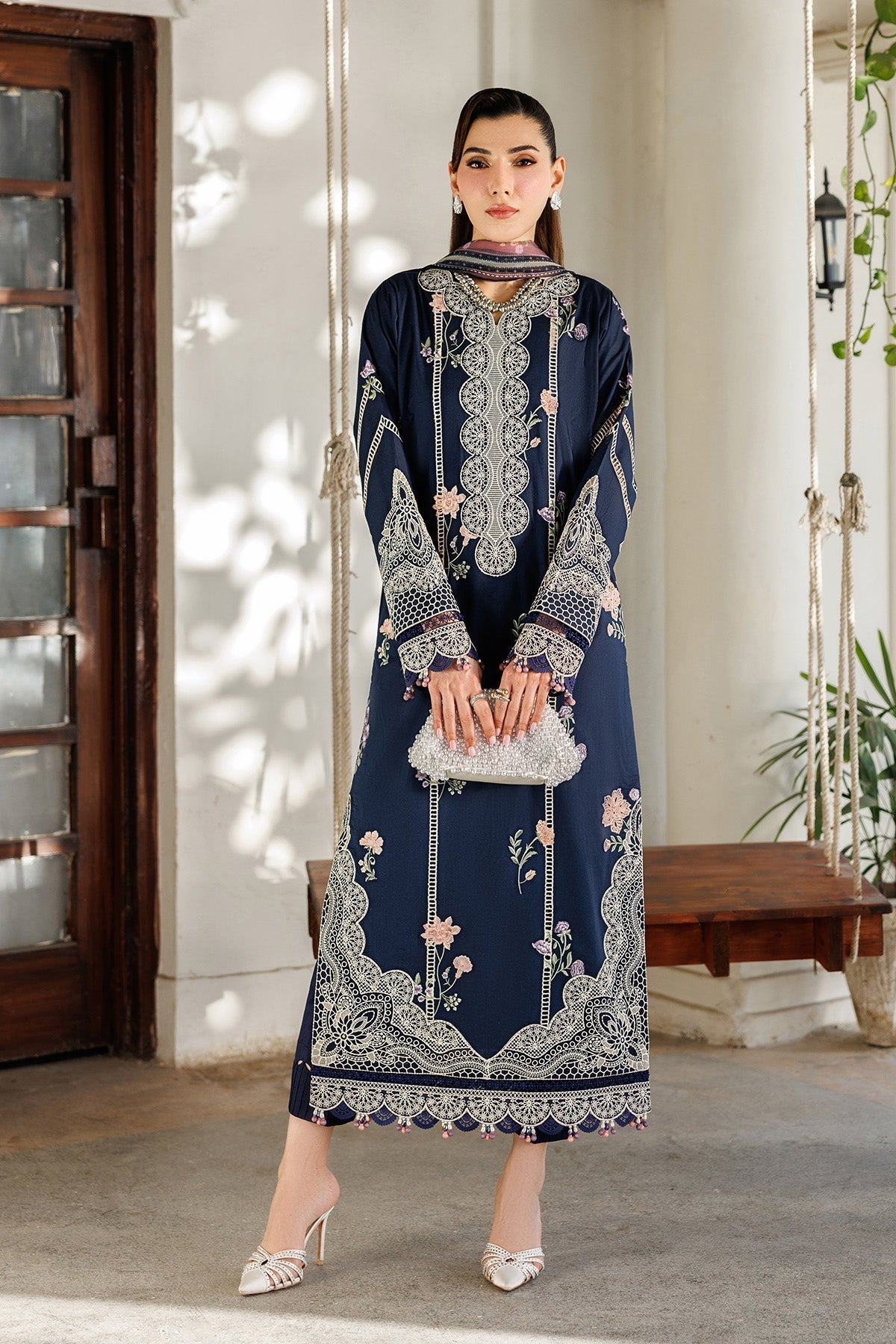 Alizeh | Eid Festive Lawn | AF-EL-7055-Carol-Brand:Alizeh-Type:Ladies Clothes-Midnight Blue-Lawn-House of Maryam- Buy in UK, USA