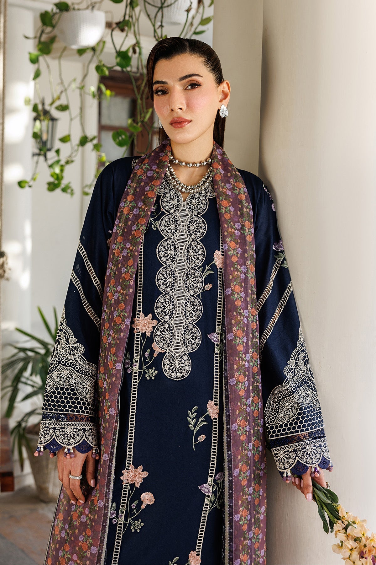 Alizeh | Eid Festive Lawn | AF-EL-7055-Carol-Brand:Alizeh-Type:Ladies Clothes-Midnight Blue-Lawn-House of Maryam- Buy in UK, USA