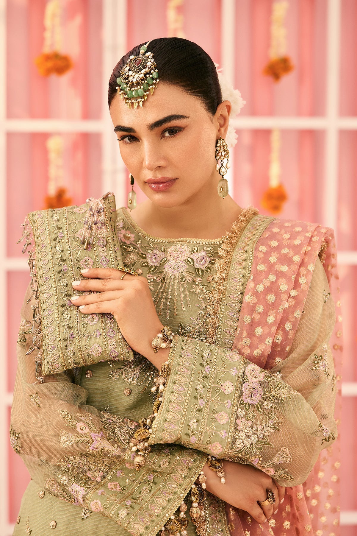 Alizeh | Shehnai The Festive Edit | AF-ZN-2217-Libaan-Brand:Alizeh-Type:Ladies Clothes-Mint Green-Zari Net-House of Maryam- Buy in UK, USA