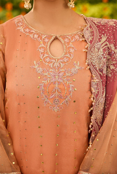 Alizeh | Shehnai The Festive Edit | AF-ZN-2218-Sitara-Brand:Alizeh-Type:Ladies Clothes-Coral-Zari Net-House of Maryam- Buy in UK, USA