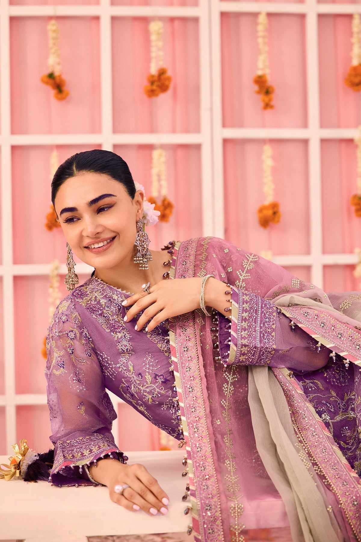 Alizeh | Shehnai The Festive Edit | AF-ZN-2220-Zari-Brand:Alizeh-Type:Ladies Clothes-Plum-Zari Net-House of Maryam- Buy in UK, USA