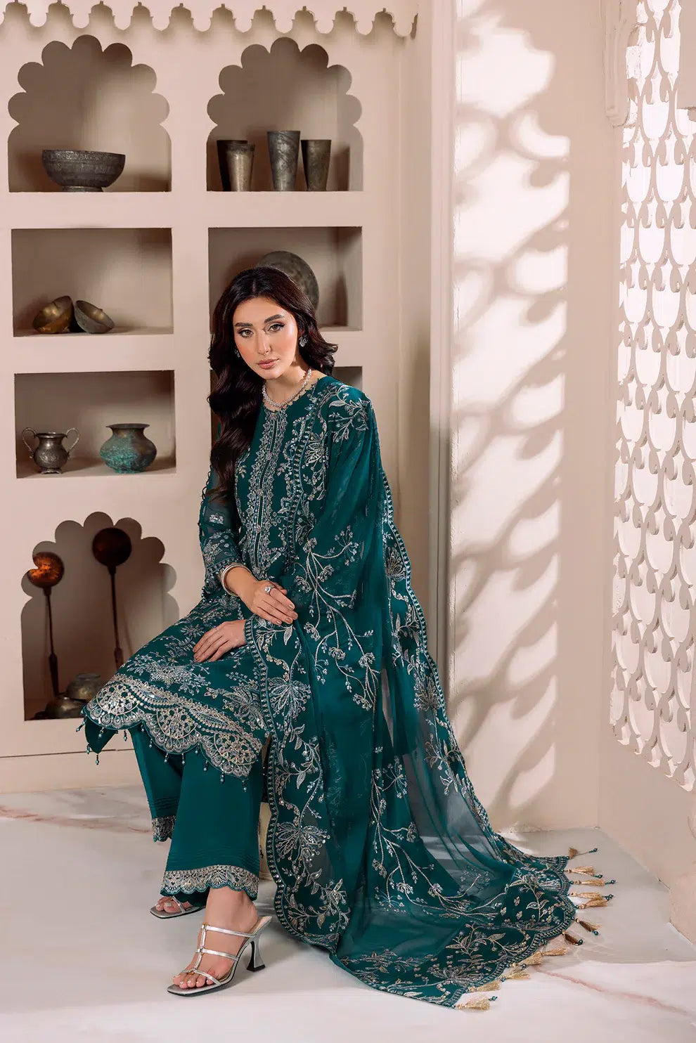 Alizeh | Dua Formals 23 | DUA-V01D02B- LYRA ( ZINC ) -  Alizeh Formal - Original Designer Dress - House of Maryam